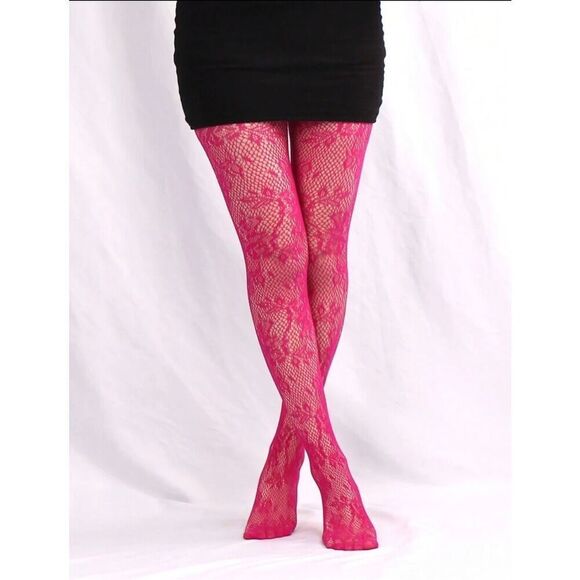 Lace Patterned Tights - Picture 1 of 4